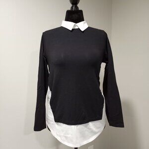THE LIMITED LAYERED WHITE SHIRT|BLACK TOP ONE PIECE WOMEN SIZE M
